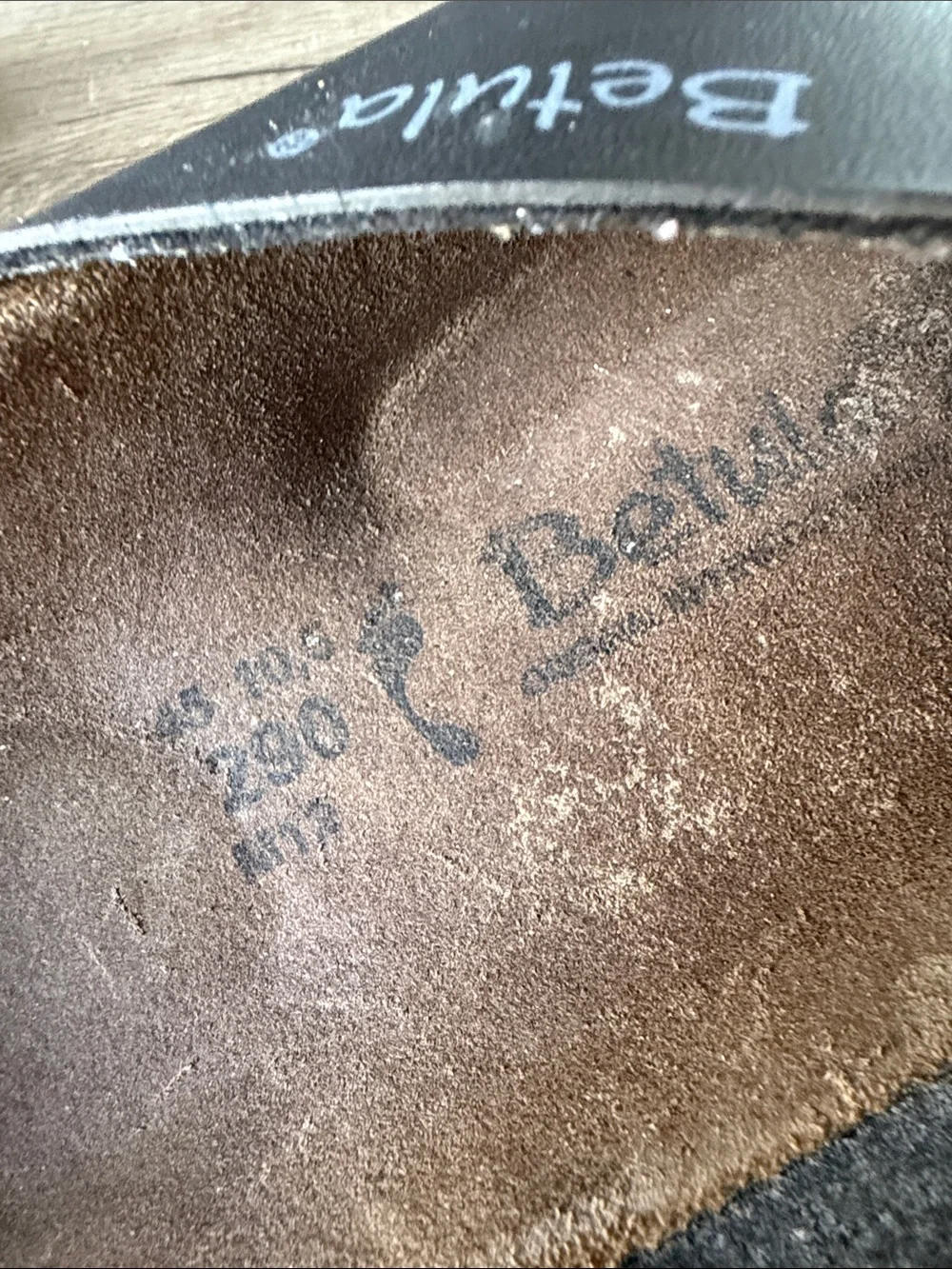 Betula by Birkenstock Men’s Black Slide Sandals with Cork Footbed size 45